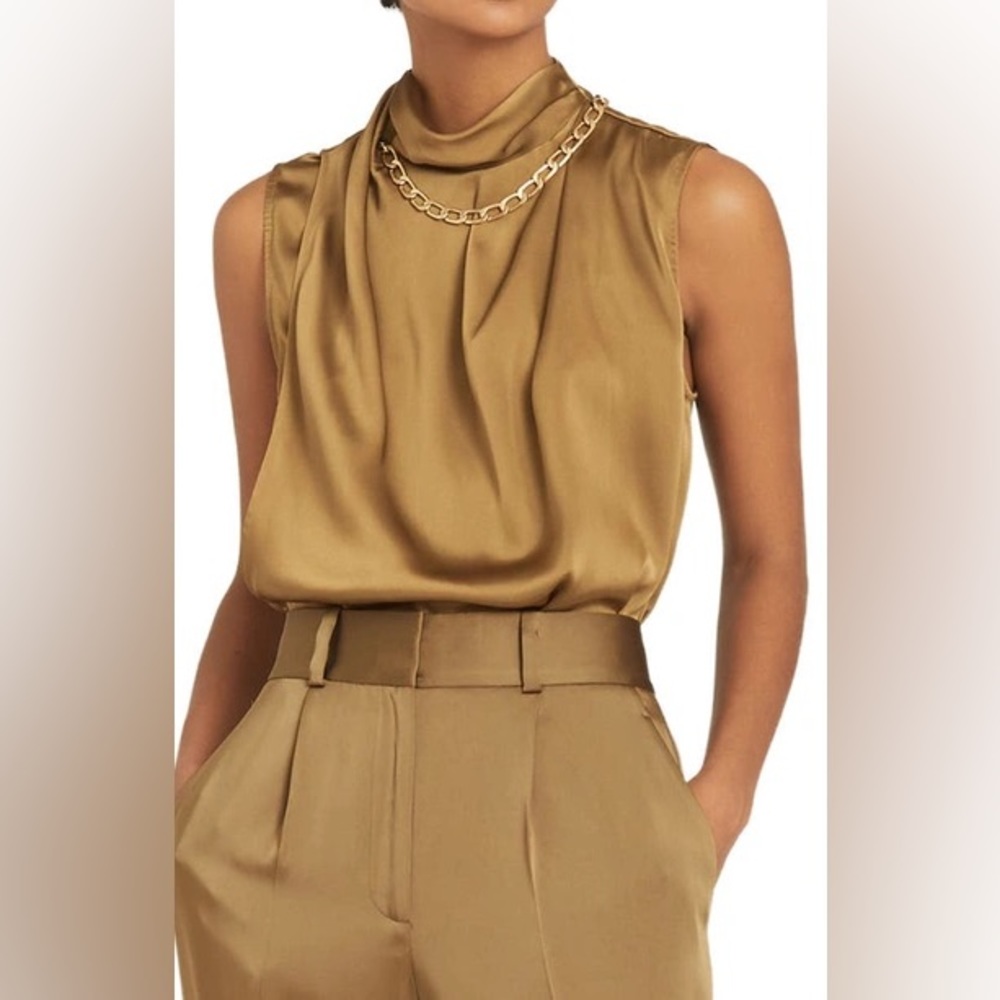 REISS Freya Chain Detail Sleeveless Top Sz 2 NWT (damaged with stains)